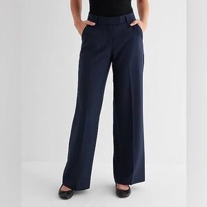 Express Mid-Rise Wool-Blend Relaxed Trouser Pant
